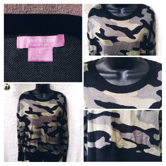 Isaac Mizrahi Sweaters - Isaac Mizrahi New York Camouflage Sweater Women's Size L
